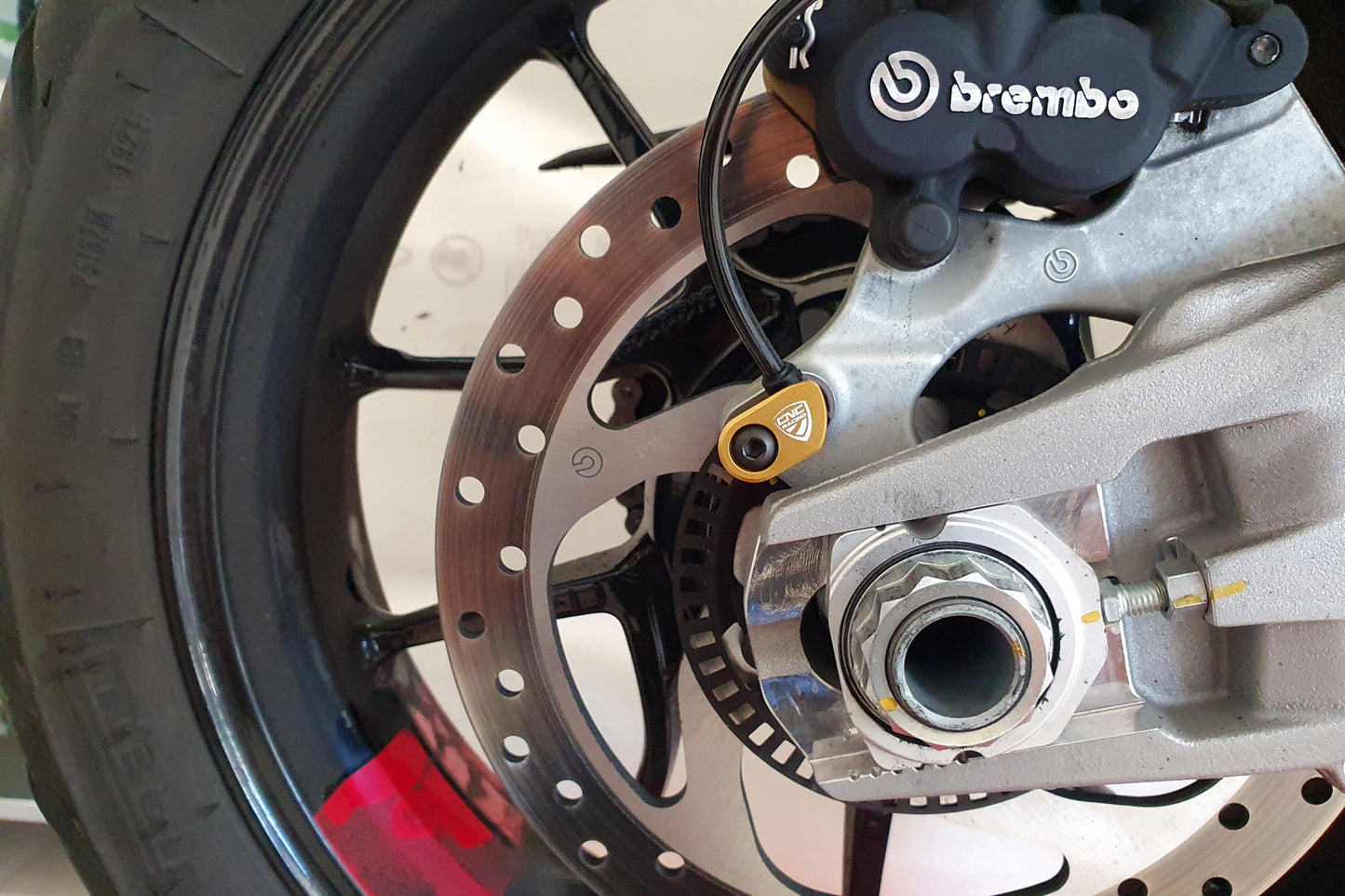 CNC Racing Billet Front or Rear ABS Sensor Protector For Ducati - Left side