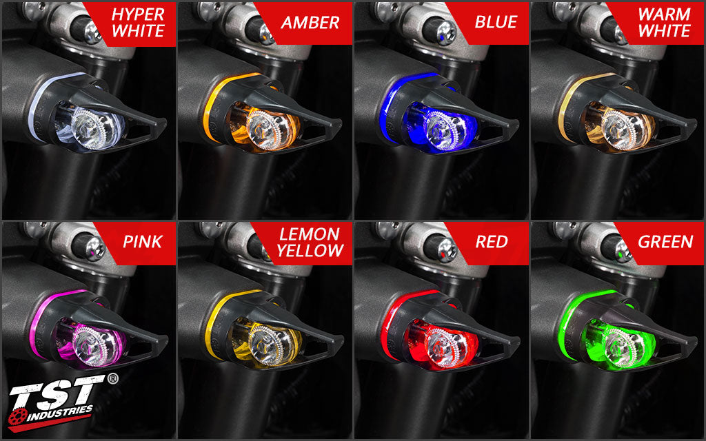 TST Industries MECH-GTR Front LED Turn Signals for Yamaha FZ-07 / FZ-09 (2021+) and MT-03 (2020+)