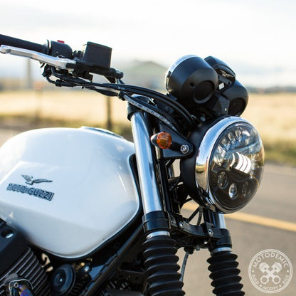 Motodemic 7 Inch Low Profile Adaptive 2 LED Round Headlight