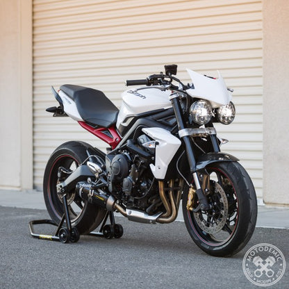 Motodemic Dual Adaptive LED Headlight Conversion Kit for the 2012-2016 Triumph Street Triple and 2011-2015 Speed Triple