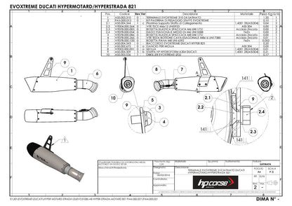 HP CORSE EVOXTREME Slip-On For Ducati Hypermotard 821 and 939