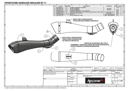 HP CORSE Hydroform Slip-On Exhaust For Kawasaki ZX-6R / 636 (2009-2020)