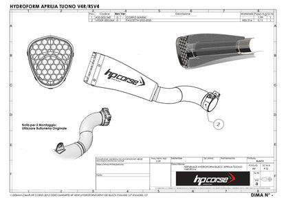 HP CORSE HYDROFORM Slip-on Exhausts with link pipe For Aprilla Tuono V4 (2015-2016)