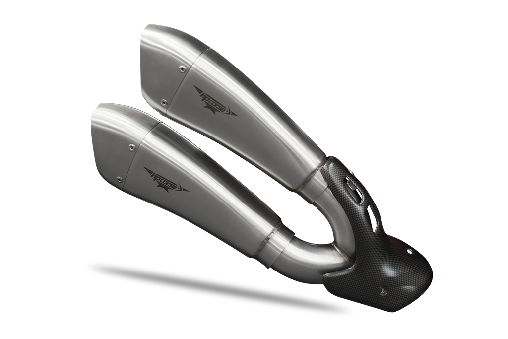 HP CORSE Hydroform Slip On and Cat Delete Link Pipe for Indian FTR 1200
