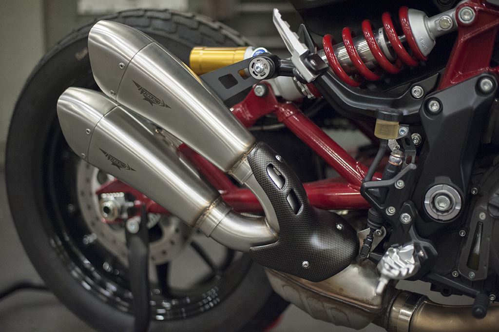 HP CORSE Hydroform Slip On and Cat Delete Link Pipe for Indian FTR 1200
