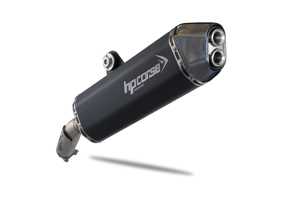 HP CORSE SPS Carbon Slip on and Racing Link Pipe for Moto Guzzi V85 TT