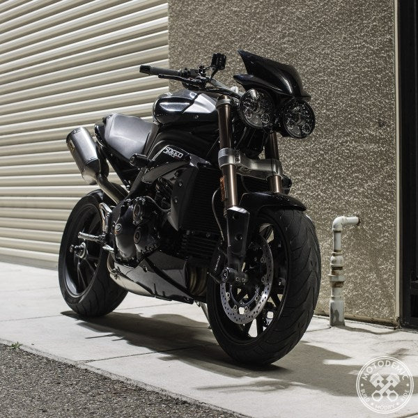 Motodemic Dual Adaptive LED Headlight Conversion Kit for the 2012-2016 Triumph Street Triple and 2011-2015 Speed Triple
