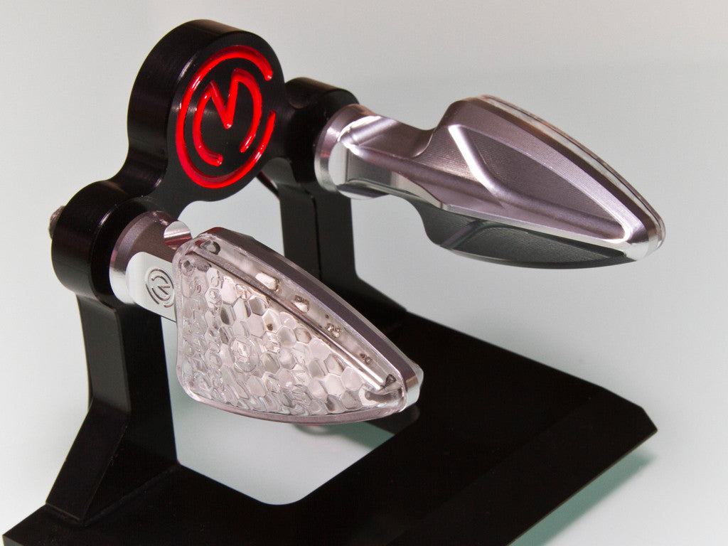 Motocorse SYENCRO billet homologated led blinkers pair with integrated resistors