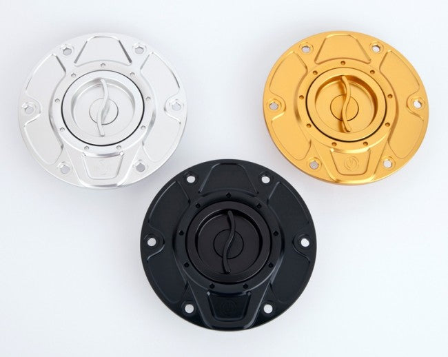 Motocorse NEW DESIGN Billet Aluminum Gas Cap for Ducati Multistrada V4 / 1200 / 1260 / 950, Diavel 1260, and Hypermotard 950