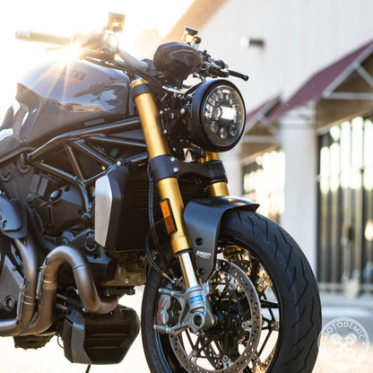 Motodemic LED and Round Halogen Headlight Conversion Kit for the Ducati Monster 1200, 821, and 797 (2017+)