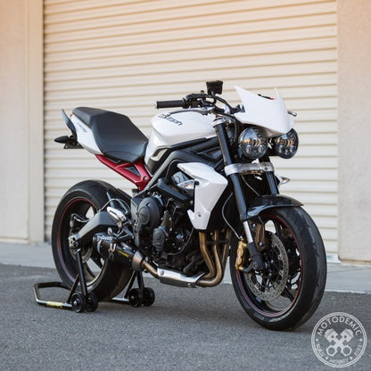 Motodemic Dual Adaptive LED Headlight Conversion Kit for the 2012-2016 Triumph Street Triple and 2011-2015 Speed Triple