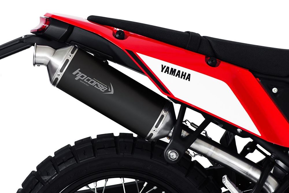 HP CORSE SP-1 SHORT Black Titanium Exhaust for Yamaha Tenere 700 (High Mount, No bags) - DISCONTINUED