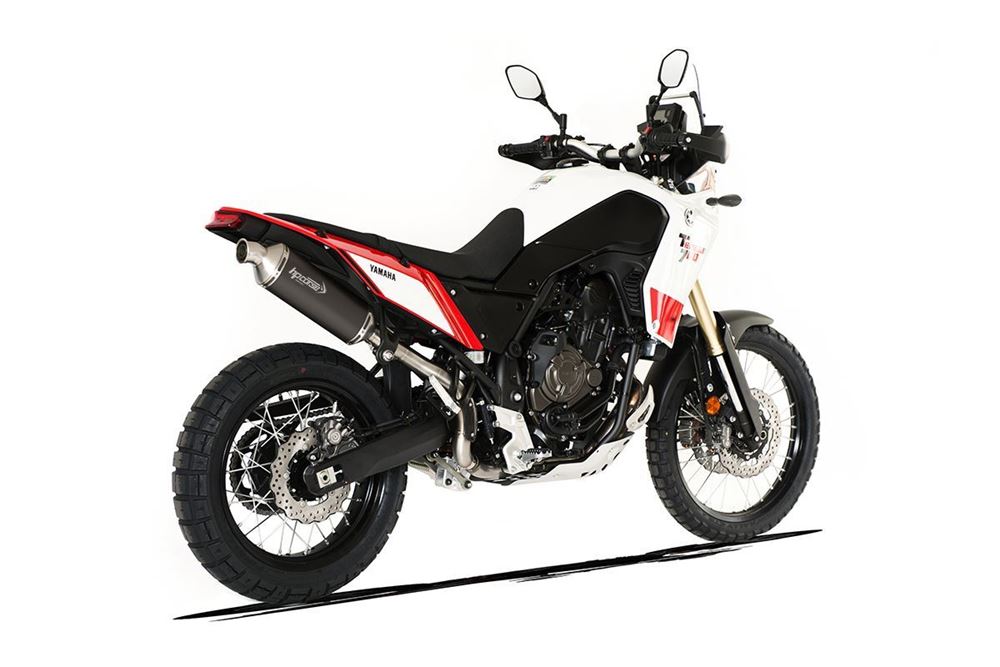 HP CORSE SP-1 SHORT Black Titanium Exhaust for Yamaha Tenere 700 (High Mount, No bags) - DISCONTINUED