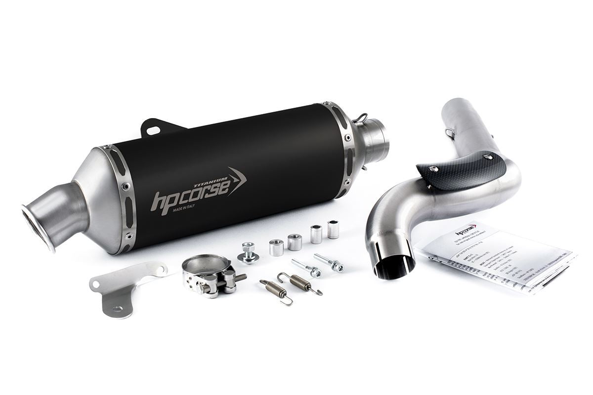 HP CORSE SP-1 SHORT Black Titanium Exhaust for Yamaha Tenere 700 (High Mount, No bags) - DISCONTINUED