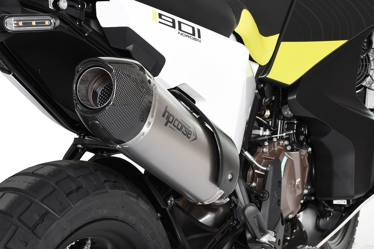 HP CORSE SP-1 CARBON SHORT Titanium High Mount Slip-on Exhaust for the Husqvarna Norden 901