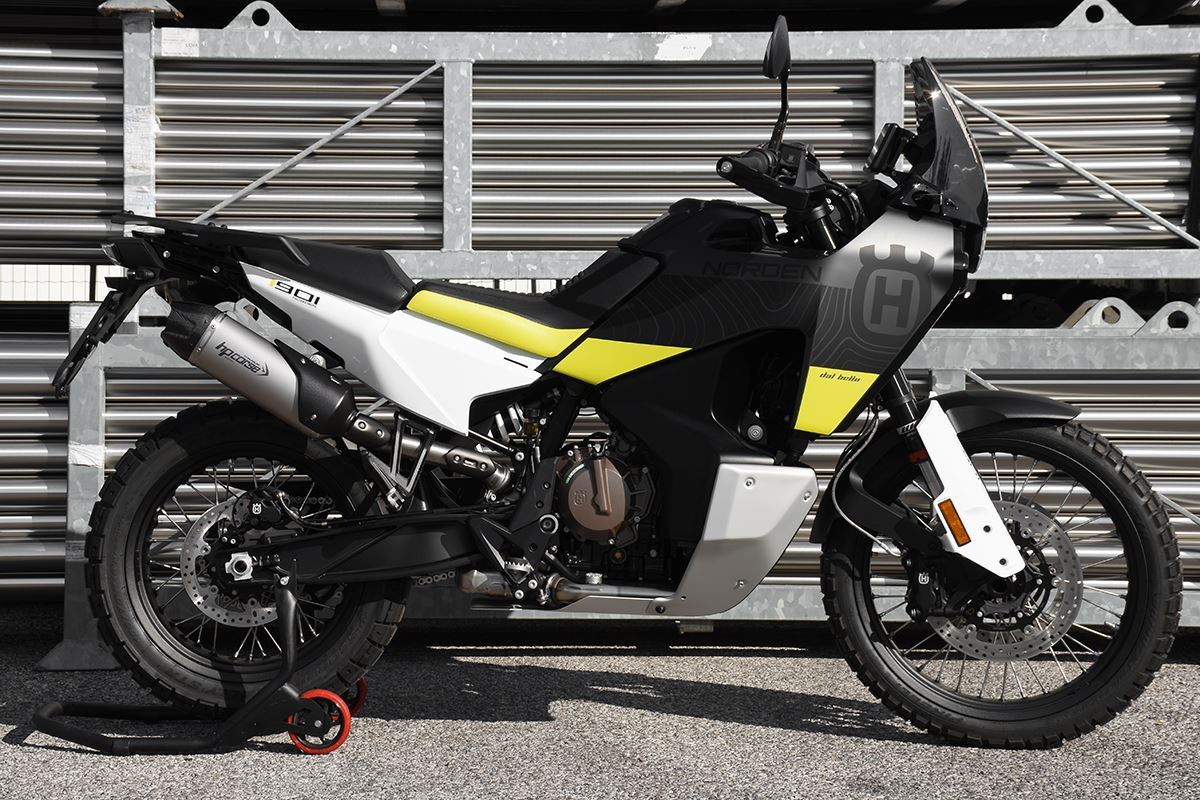 HP CORSE SP-1 CARBON SHORT Titanium High Mount Slip-on Exhaust for the Husqvarna Norden 901