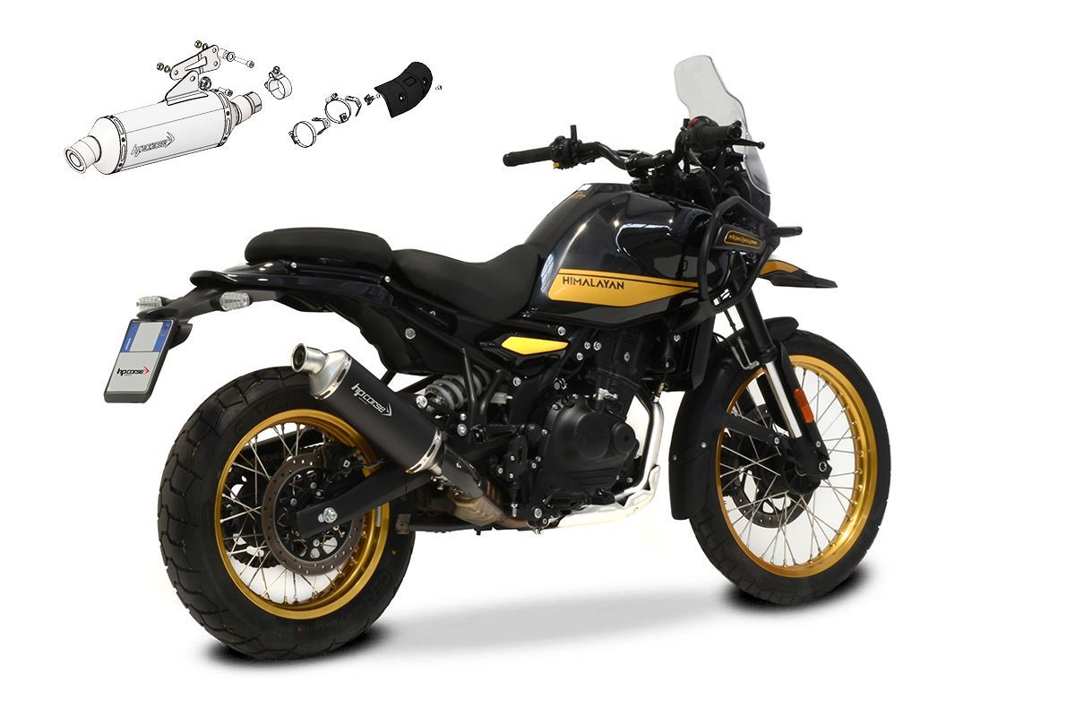 HP CORSE SP-1 SHORT BLACK CERAKOTE® SLIP ON for Royal Enfield Himalayan 450