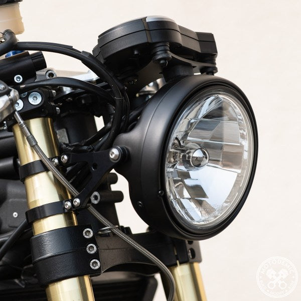 Motodemic 7 inch Classic Style LED and Round Halogen Headlight Kit