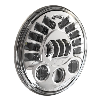 Motodemic 7 inch Classic Style LED and Round Halogen Headlight Kit