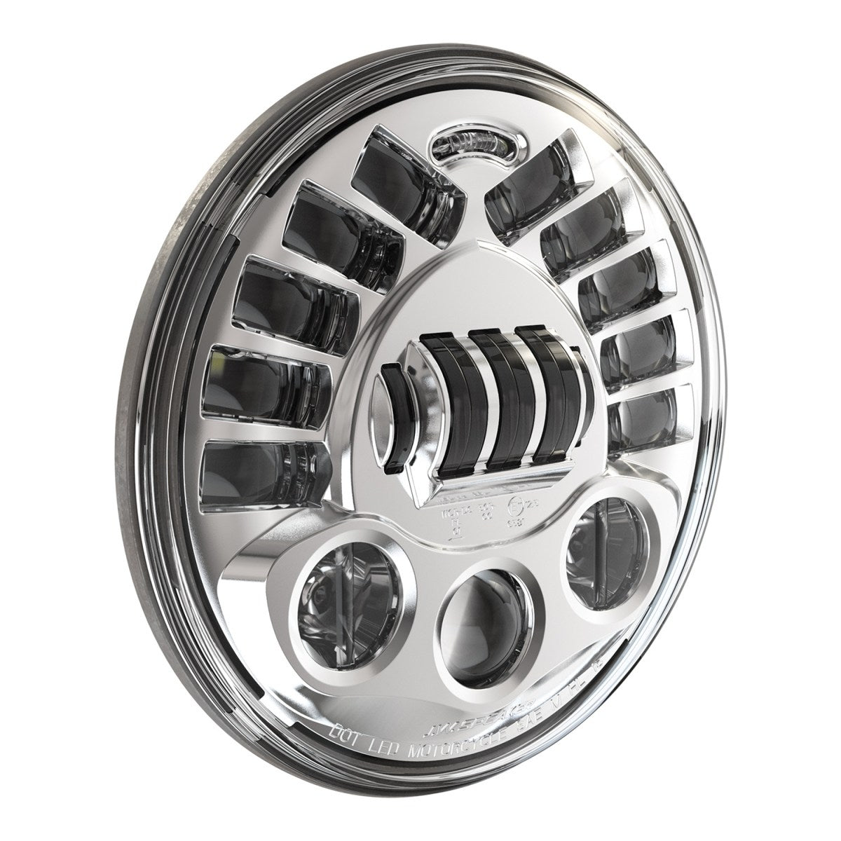 Motodemic 7 Inch Low Profile Adaptive 2 LED Round Headlight Kit