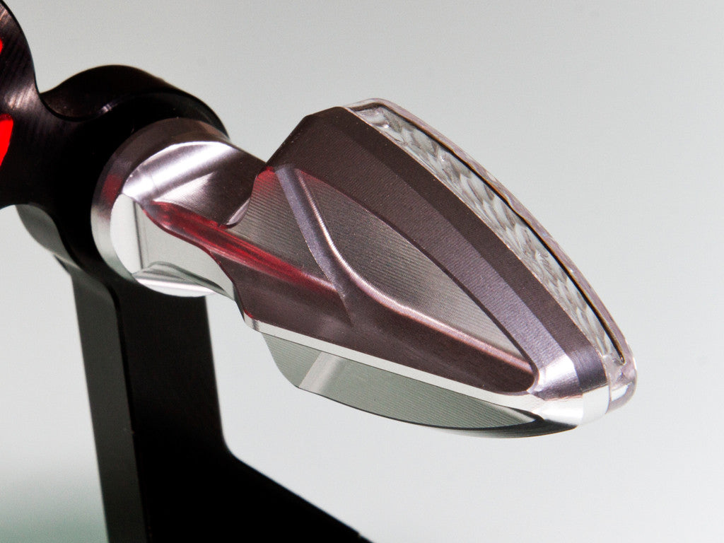 Motocorse SYENCRO billet homologated led blinkers pair with integrated resistors