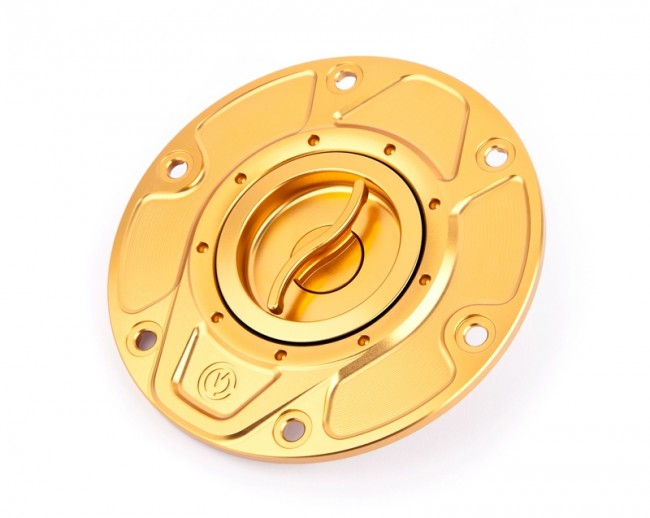 Motocorse NEW DESIGN Billet Aluminum Gas Cap for Ducati Multistrada V4 / 1200 / 1260 / 950, Diavel 1260, and Hypermotard 950