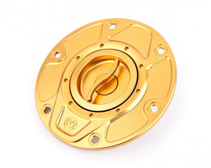 Motocorse NEW DESIGN Billet Aluminum Gas Cap for Ducati Multistrada V4 / 1200 / 1260 / 950, Diavel 1260, and Hypermotard 950