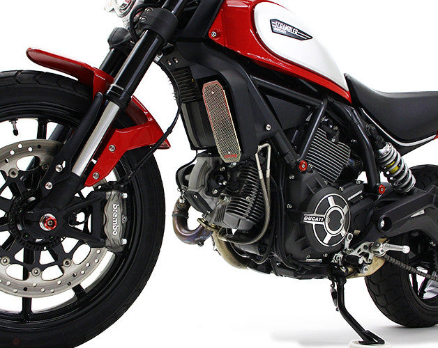 Motocorse Titanium Oil Cooler Protector for Ducati Scrambler