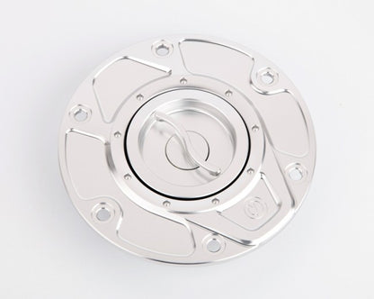 Motocorse NEW DESIGN Billet Aluminum Gas Cap for Ducati Multistrada V4 / 1200 / 1260 / 950, Diavel 1260, and Hypermotard 950