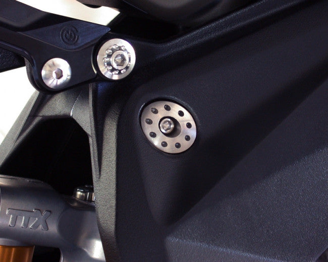 Motocorse Billet Titanium Frame Plate Plug Kit for MV Agusta 3 cylinder Models