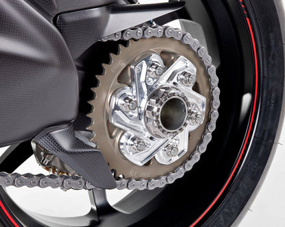Motocorse Large Billet Aluminium Rear Hub Flange (Sprocket Carrier) for Ducati Panigale / Streetfighter V4 and Multistrada V4 Pikes Peak
