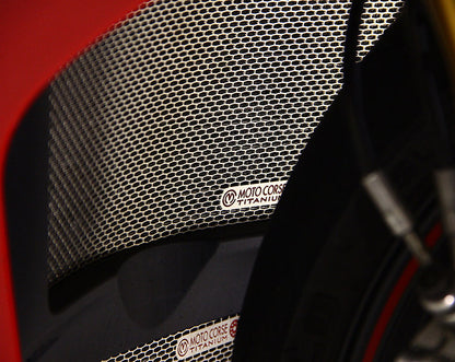 Motocorse Titanium Radiator and Oil Cooler Guards for the Ducati Panigale / Streetfighter V4 / S / R / Speciale