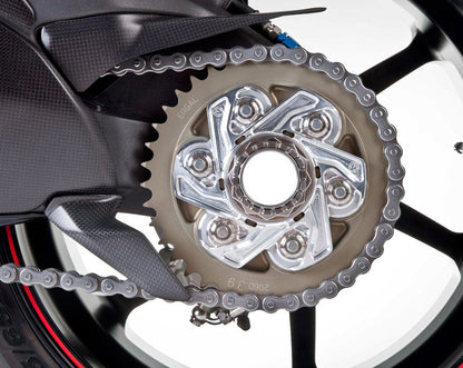 Motocorse Large Billet Aluminium Rear Hub Flange (Sprocket Carrier) for Ducati Panigale / Streetfighter V4 and Multistrada V4 Pikes Peak