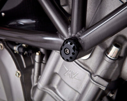 Motocorse Aluminum or Titanium Crash Pads (Frame plugs) For MV Agusta Brutale 750, 910, 989, & 1078