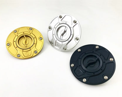 Motocorse NEW DESIGN Billet Aluminum Gas Cap for Ducati Multistrada V4 / 1200 / 1260 / 950, Diavel 1260, and Hypermotard 950