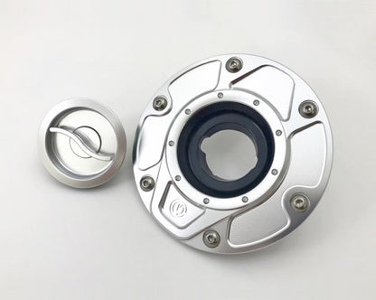 Motocorse NEW DESIGN Billet Aluminum Gas Cap for Ducati Multistrada V4 / 1200 / 1260 / 950, Diavel 1260, and Hypermotard 950