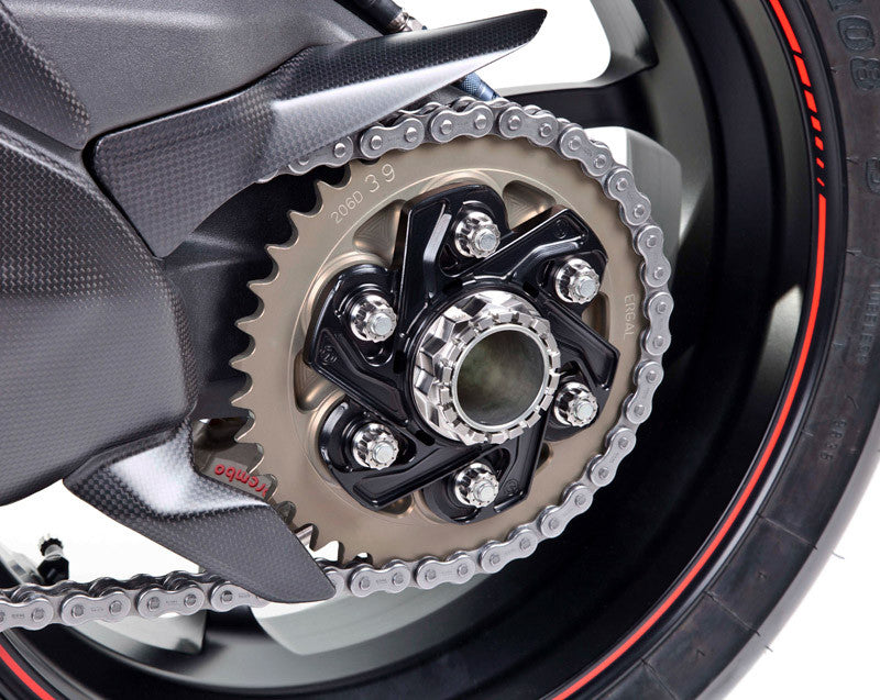 Motocorse Large Billet Aluminium Rear Hub Flange (Sprocket Carrier) for Ducati Panigale / Streetfighter V4 and Multistrada V4 Pikes Peak