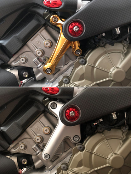 Motocorse Billet Aluminum RH Engine support Bracket for Ducati Panigale / Streetfighter V4 / S / R / Speciale (18-24)