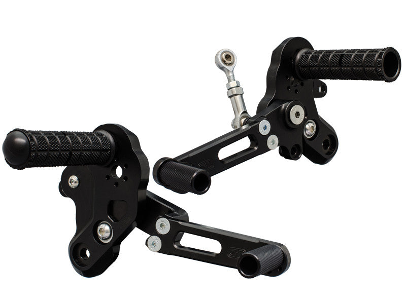 WOODCRAFT Standard Shift Eccentric Rearset Kit W/Pedals for Kawasaki Z125 Pro