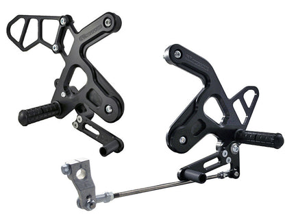 WOODCRAFT Kawasaki Ninja 650 (12-16) Complete Adjustable Rearset Kit W/Shift & Brake Pedals - Black