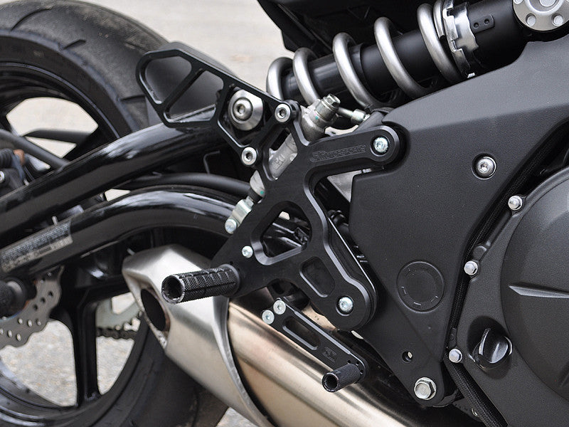 WOODCRAFT Kawasaki Ninja 650 (12-16) Complete Adjustable Rearset Kit W/Shift & Brake Pedals - Black