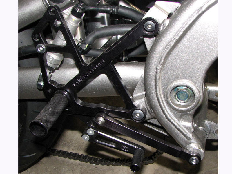 WOODCRAFT Kawasaki Ninja 650R (09-11) Complete Rearset Kit W/Shift & Brake Pedals  Black
