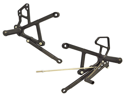 WOODCRAFT Kawasaki Ninja 650R (09-11) Complete Rearset Kit W/Shift & Brake Pedals  Black