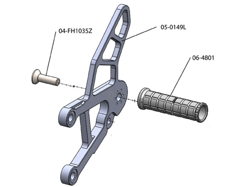 WOODCRAFT Kawasaki ZX-6R (09-12) Rearset Kit Complete  Black