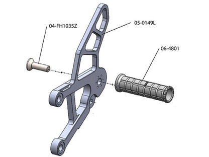 WOODCRAFT Kawasaki ZX-6R (09-12) Rearset Kit Complete  Black