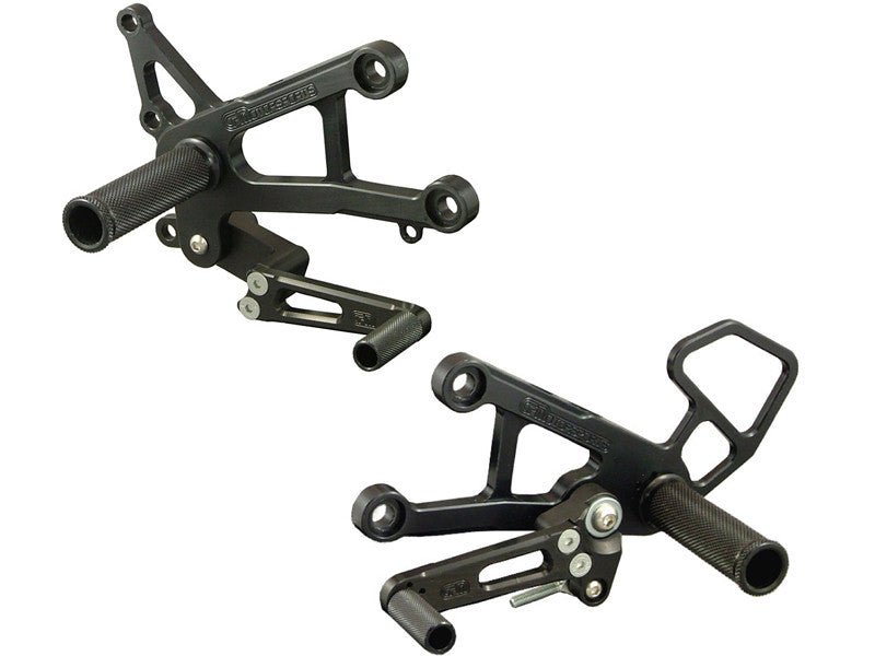 WOODCRAFT Kawasaki ZX-10R (06-10) Complete Rearset Kit W/Shift & Brake Pedals  Black