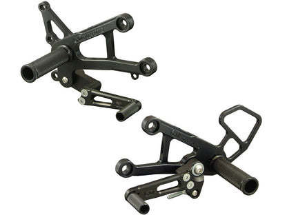WOODCRAFT Kawasaki ZX-10R (06-10) Complete Rearset Kit W/Shift & Brake Pedals  Black