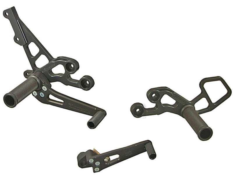 Woodcraft Suzuki GSX-R600 / GSX-R750 (06-10) Black - Complete Rearset Kit with Shift and Brake Pedals