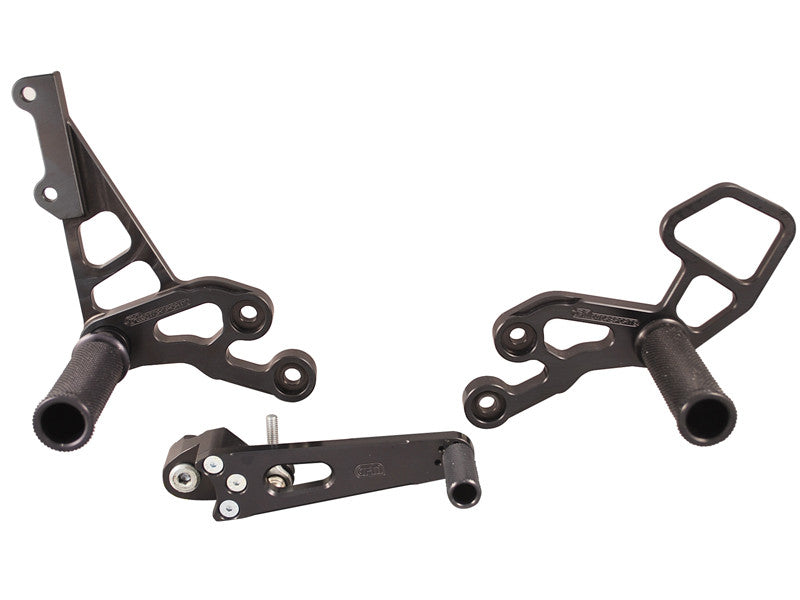 WOODCRAFT Suzuki GSX-R600 / GSX-R750 (06-10) Rearset Kit - with Shift Pedal Black