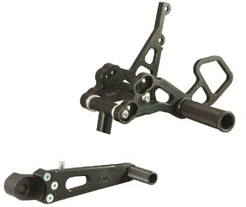 WOODCRAFT Suzuki GSX-R1000 (09-16) GSX-R600 / GSX-R750 (2011+) Black - Complete Rearset Kit W/Shift & Brake Pedals